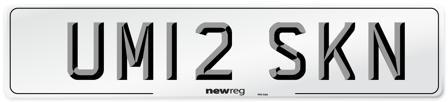 UM12 SKN Number Plate from New Reg